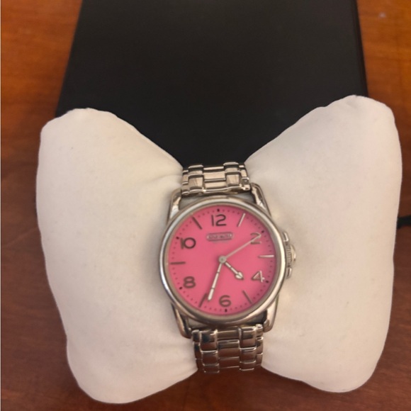 Vintage Coach Pink and Stainless Steel Bracelet - Picture 1 of 12